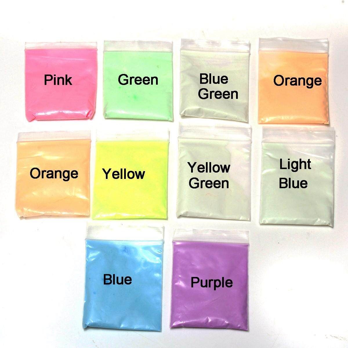 10PCS 10g Random Glow In The Dark Luminous Bright Pigment Graffiti Party