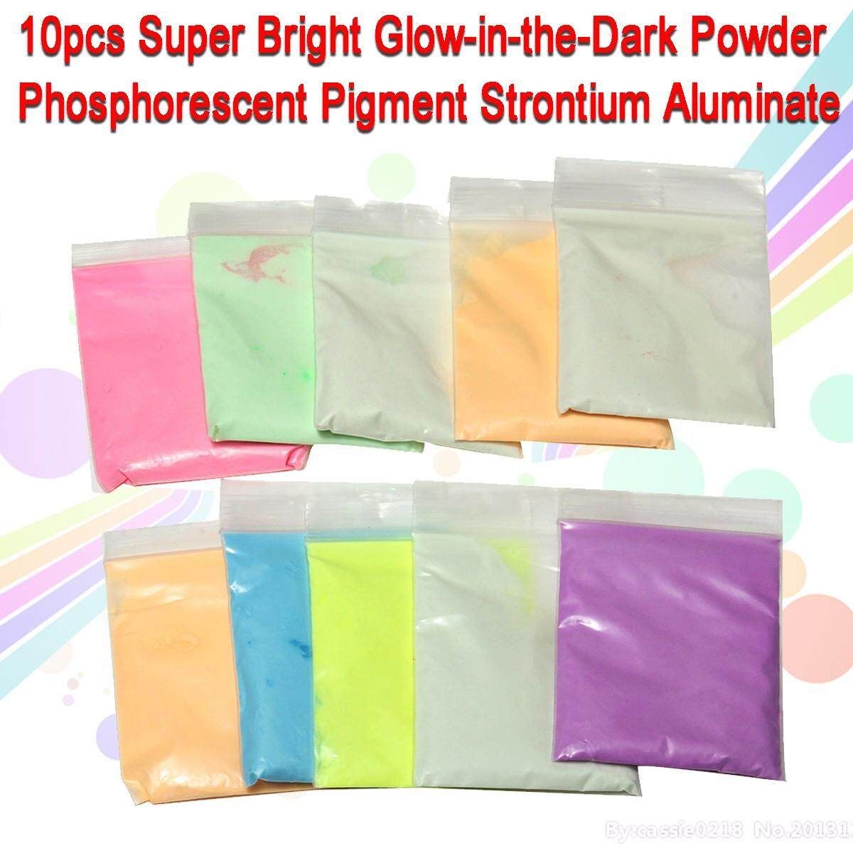 10PCS 10g Random Glow In The Dark Luminous Bright Pigment Graffiti Party