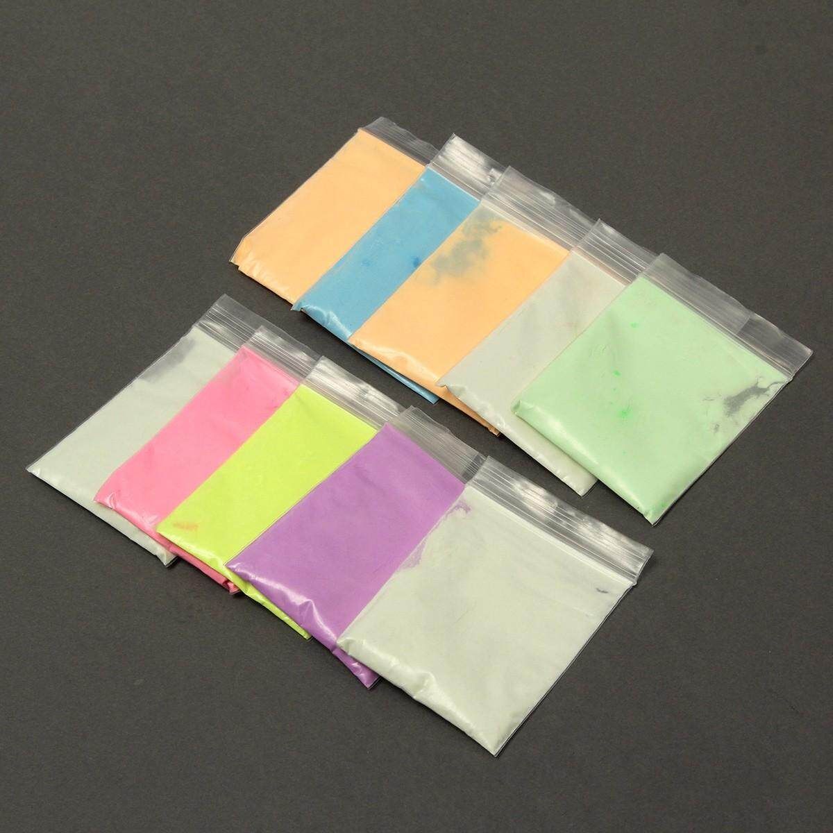 10PCS 10g Random Glow In The Dark Luminous Bright Pigment Graffiti Party