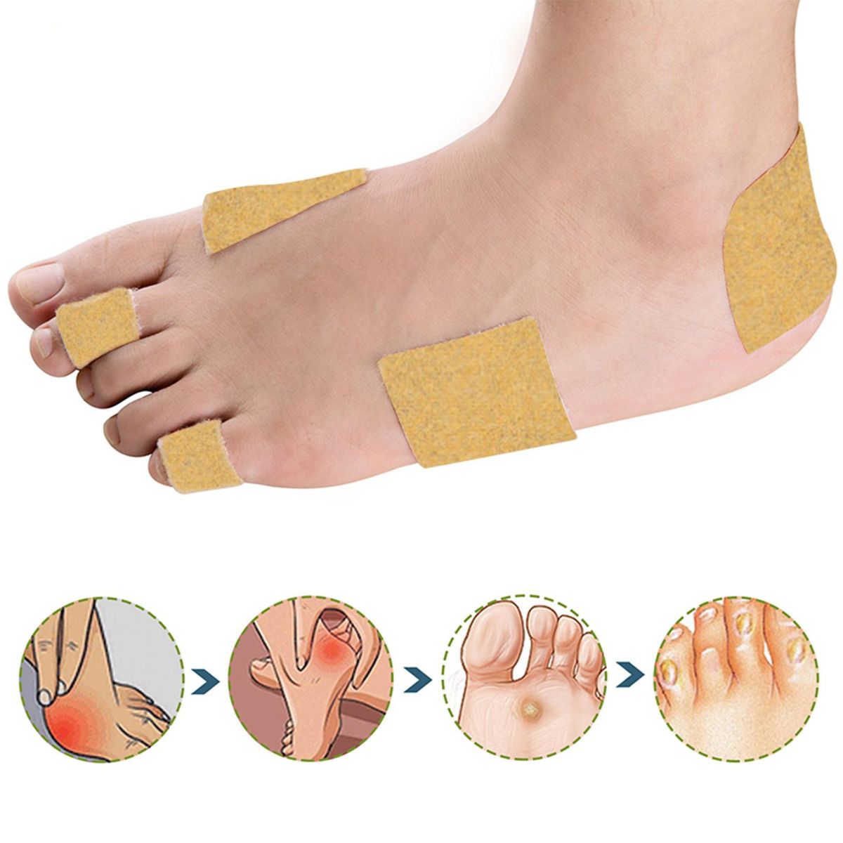 EELHOE 10 Patches Moleskin Heel Protection Patch Adhesive Tape Patches for Feet Toes Heel Care Patches