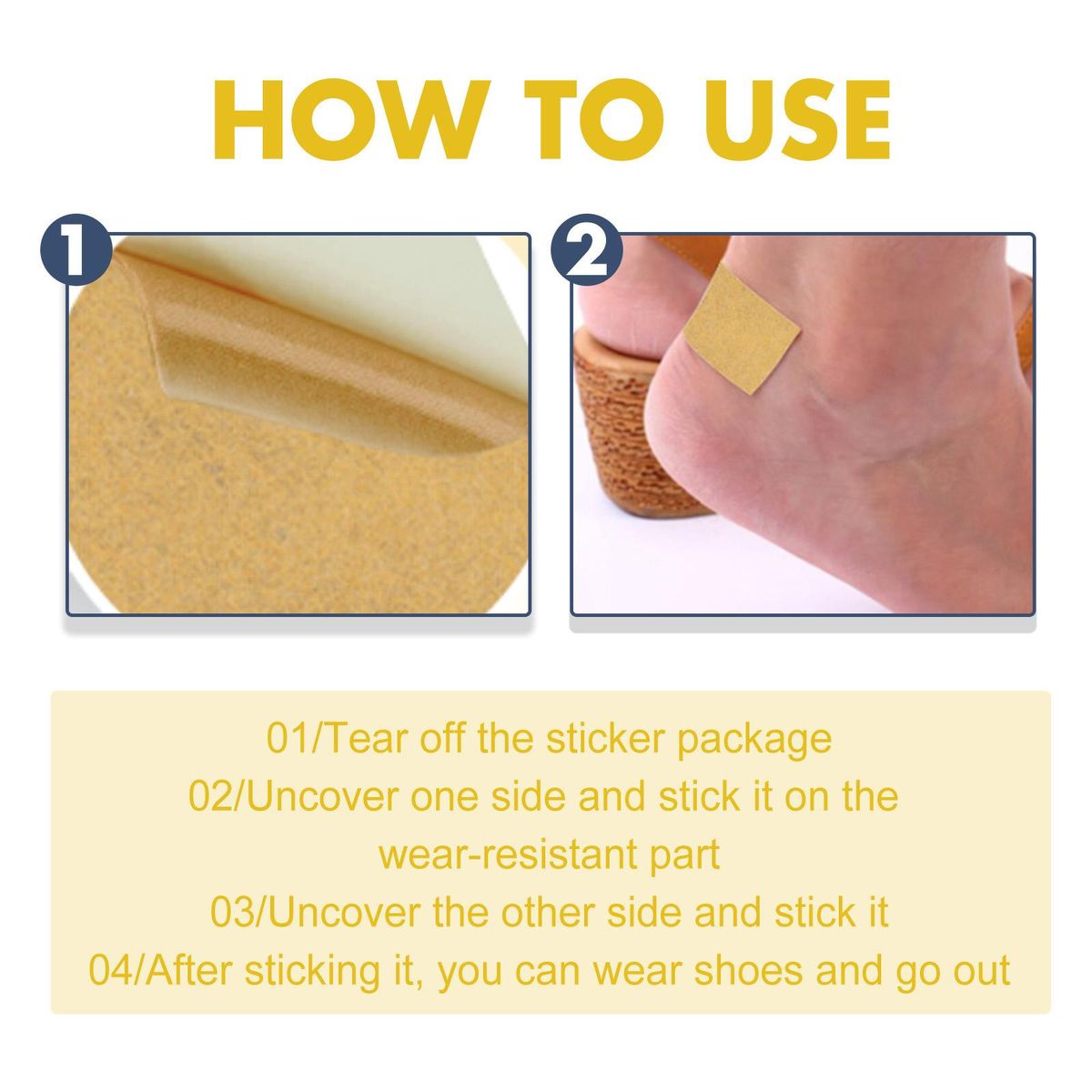 EELHOE 10 Patches Moleskin Heel Protection Patch Adhesive Tape Patches for Feet Toes Heel Care Patches