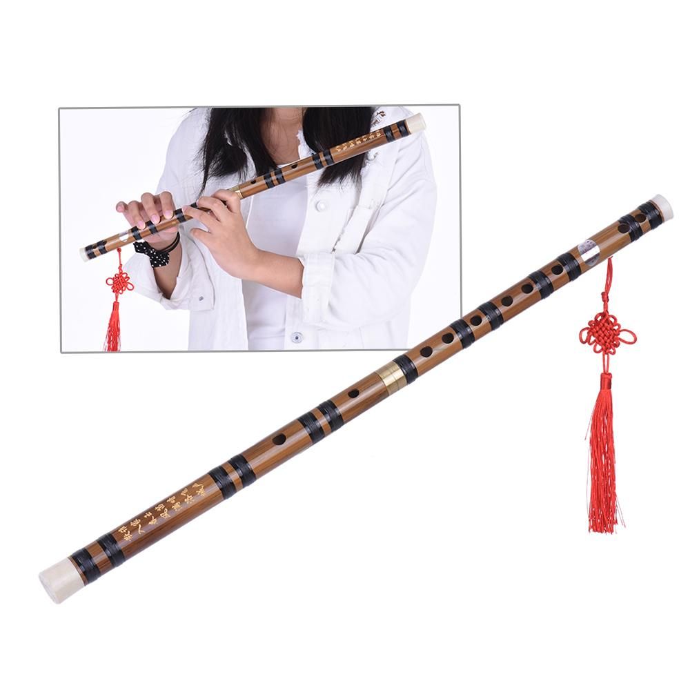 Pluggable Handmade Bitter Bamboo Flute/Dizi Traditional Chinese Musical Woodwind Instrument in E Key for Beginner Study Level
