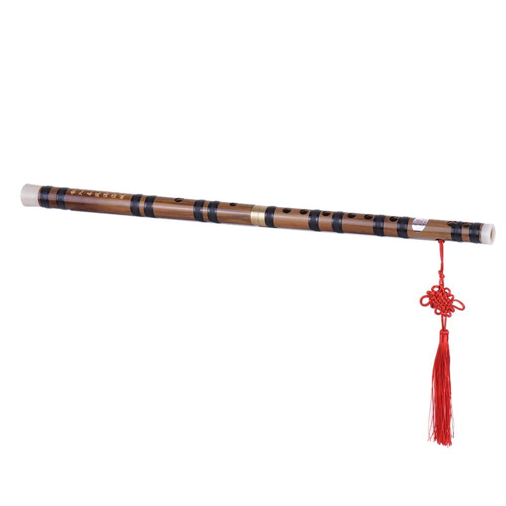 Pluggable Handmade Bitter Bamboo Flute/Dizi Traditional Chinese Musical Woodwind Instrument in E Key for Beginner Study Level