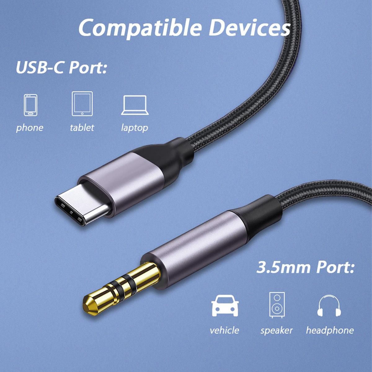 Type C To Jack 3.5mm Audio Adapter 1 Metro 2pcs