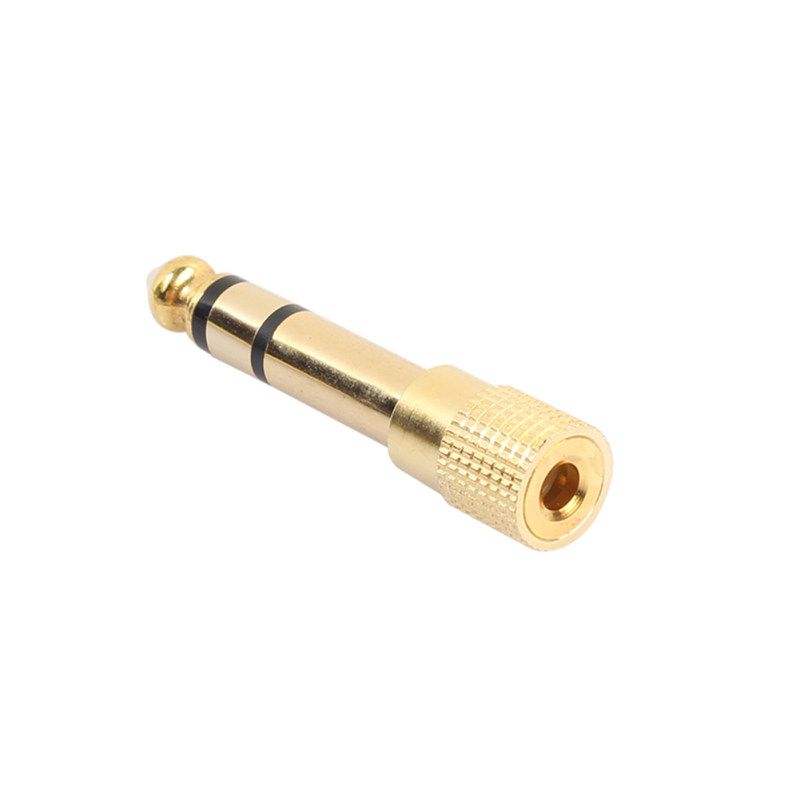 6.35 Male To 3.5 Female Stereo Adapter Terminals-Golden