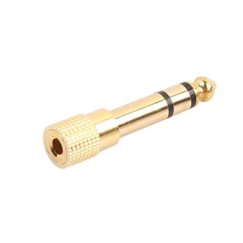 6.35 Male To 3.5 Female Stereo Adapter Terminals-Golden