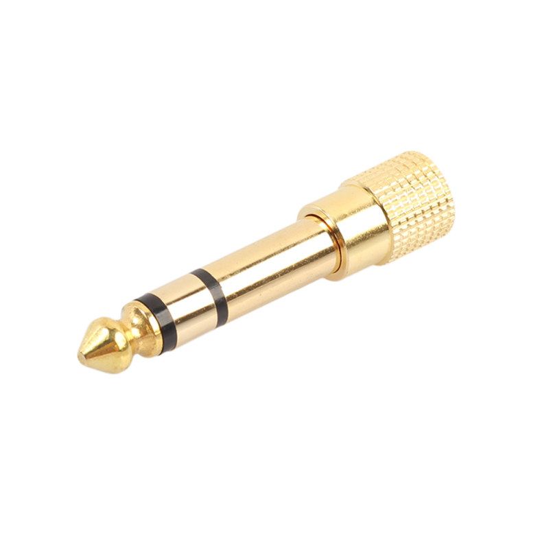 6.35 Male To 3.5 Female Stereo Adapter Terminals-Golden