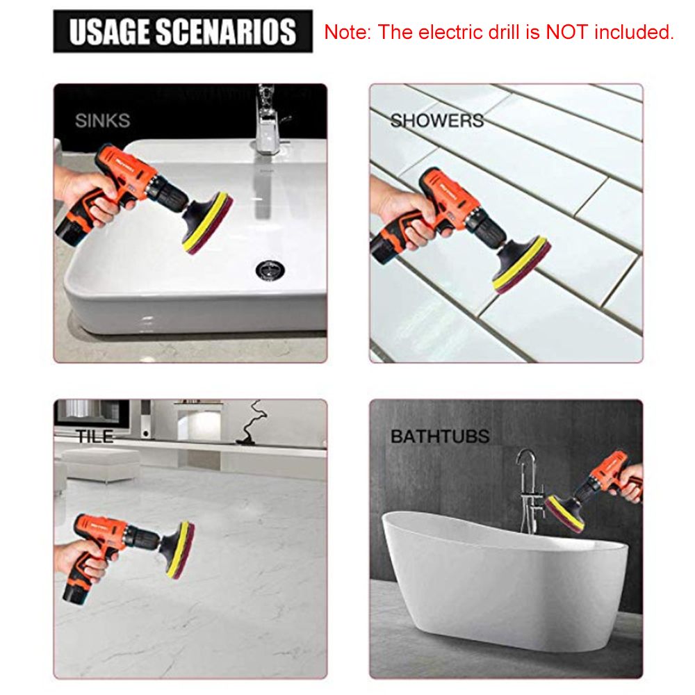 11Pcs Scrubbing Cleaning Kit 4-inch Adhesive Plate Scrub