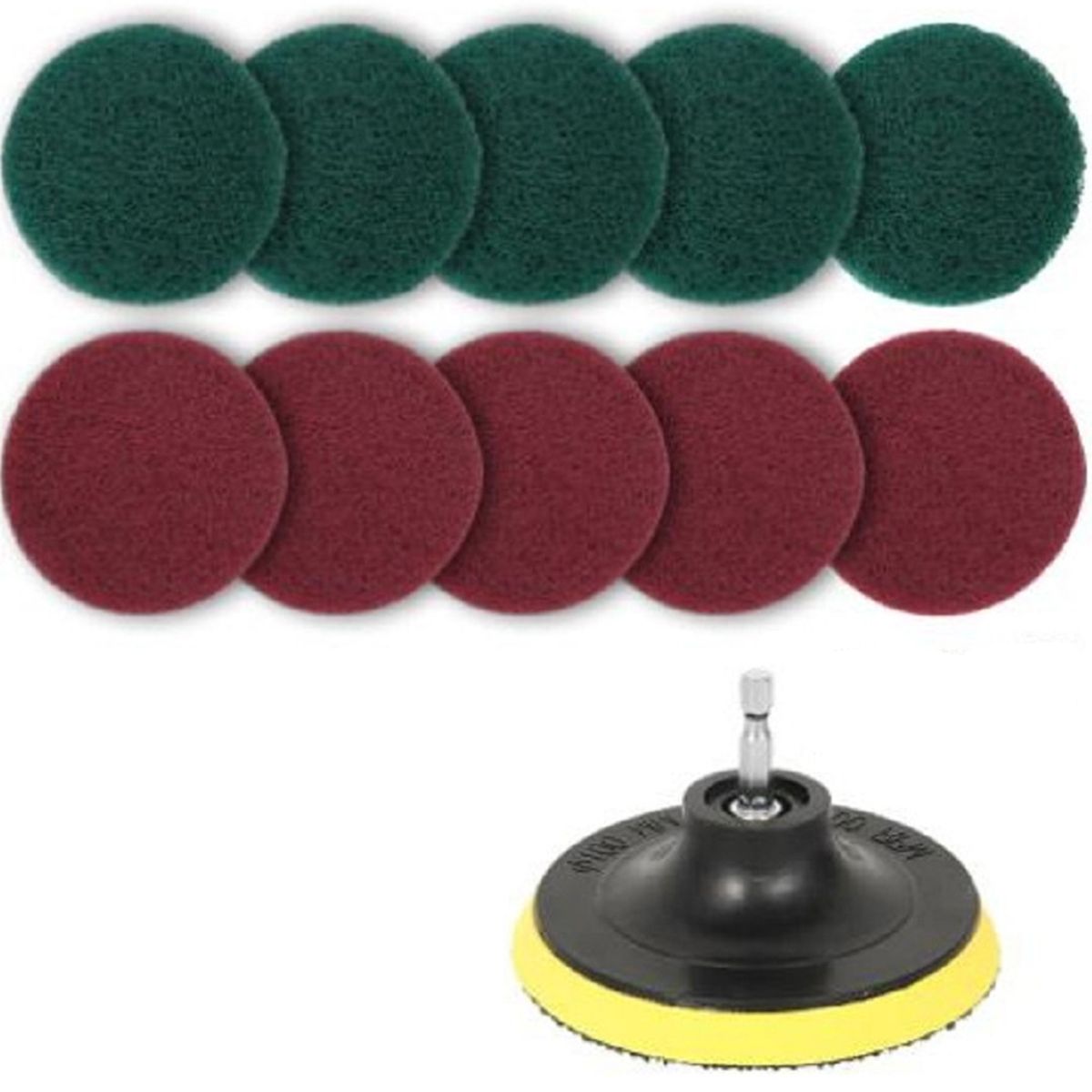 11Pcs Scrubbing Cleaning Kit 4-inch Adhesive Plate Scrub