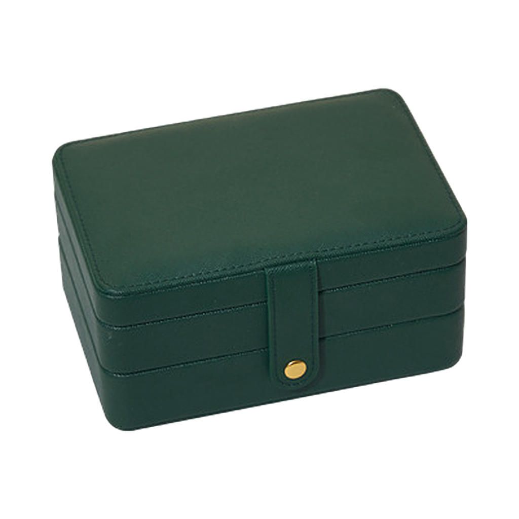 Jewelry Storage Box PU Leather Big Portable For Jewellery Care Green