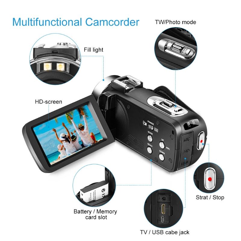 HDV-3052 30MP Digital Camera HD Home WIFI With Infrared Night Vision Selfie DV Camera