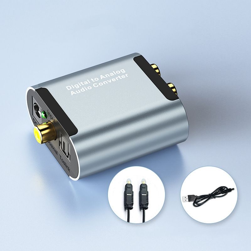 R/L Digital To Analog Audio Converter With 3.5mm Jack SPDIF Audio Decoder With Fiber Optic+USB Cable