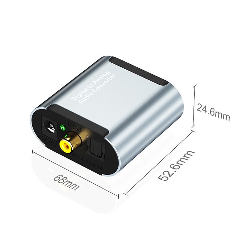 R/L Digital To Analog Audio Converter With 3.5mm Jack SPDIF Audio Decoder With Fiber Optic+USB Cable