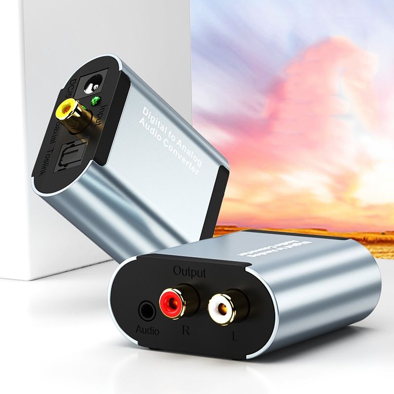 R/L Digital To Analog Audio Converter With 3.5mm Jack SPDIF Audio Decoder With Fiber Optic+USB Cable