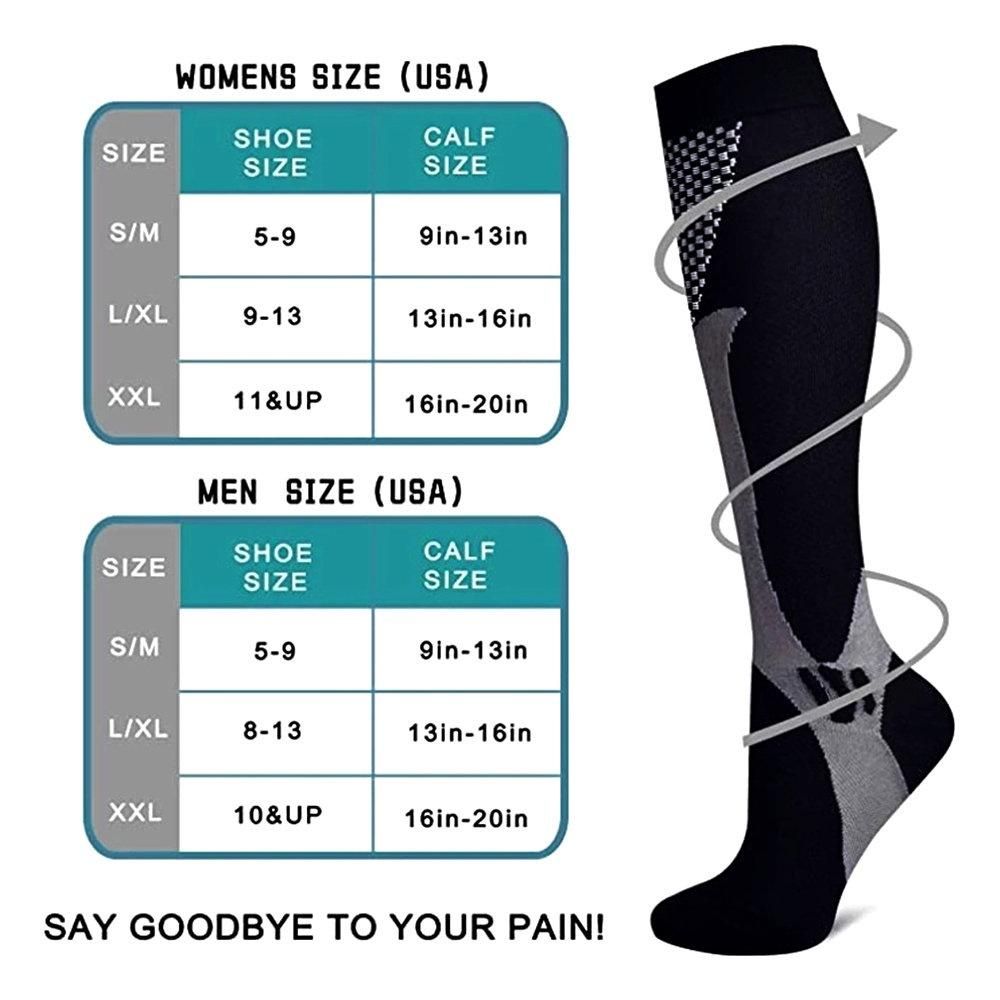 1Pair Medical Sport Compression Socks, Calf Supports for Sports Running Cycling