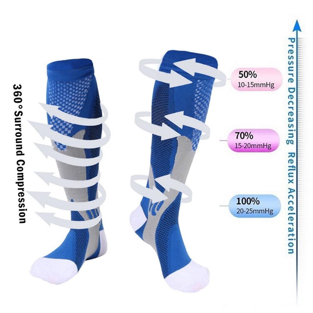 1Pair Medical Sport Compression Socks, Calf Supports for Sports Running Cycling