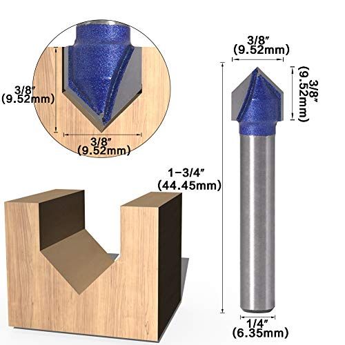 Yakamoz Industrial Grade 14Inch Shank 90 Degree V Groove Rou