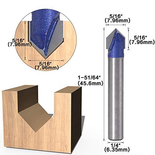 Yakamoz Industrial Grade 14Inch Shank 90 Degree V Groove Rou