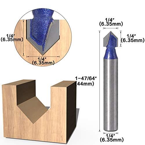Yakamoz Industrial Grade 14Inch Shank 90 Degree V Groove Rou