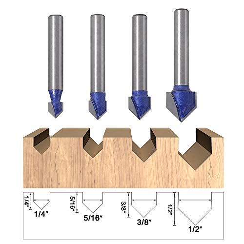 Yakamoz Industrial Grade 14Inch Shank 90 Degree V Groove Rou