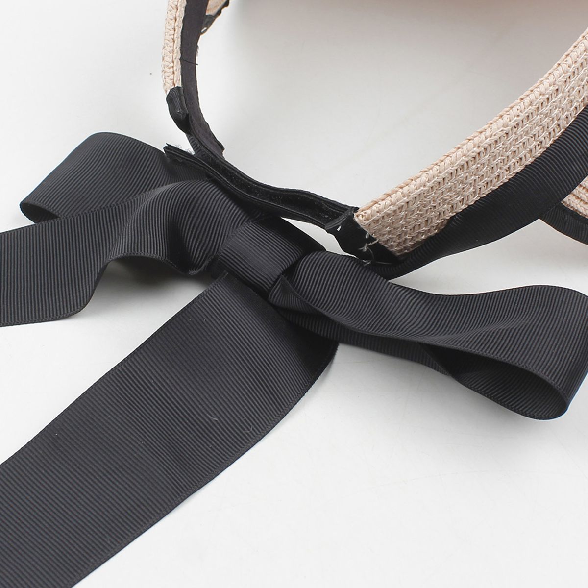 Women Sun Visor Hat Adjustable Wide Brim Bowknot Straw Hat