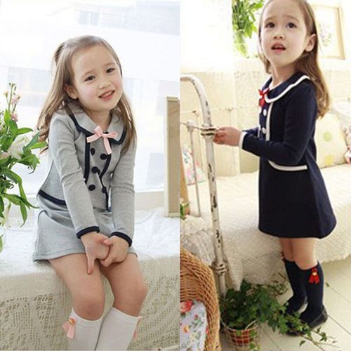 Dress Long-sleeved Clothing Fashion Dress 2-piece Tie