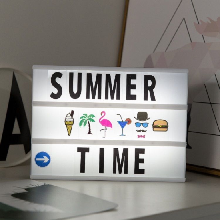 Alphabet Handmade Puzzle Light Box Decoration Night Light Home Decoration With Black And White Card(Black Box White Strip)