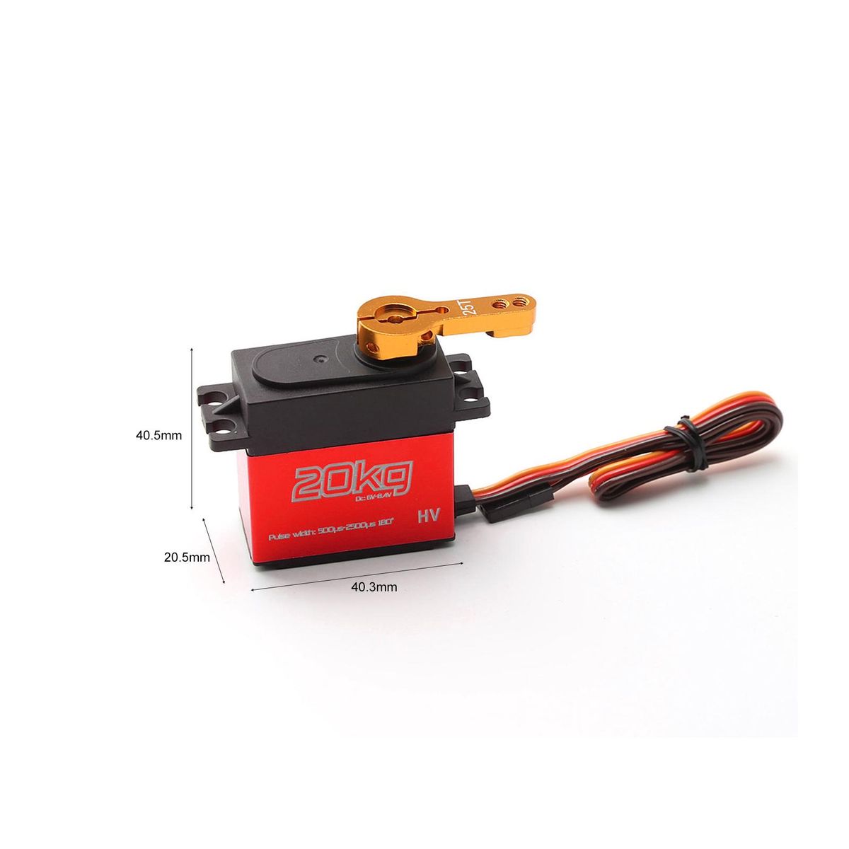 Digital Servo 20kg High Torque 4pcs 180° Stainless Steel Gear Servo for 1/8 1/10 1/12 Scale RC Cars Robot Manipulator with 25T Arm