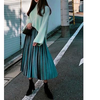 Women's 2022 new autumn and winter velvet skirt women's loose middle length pleated skirt long skirt