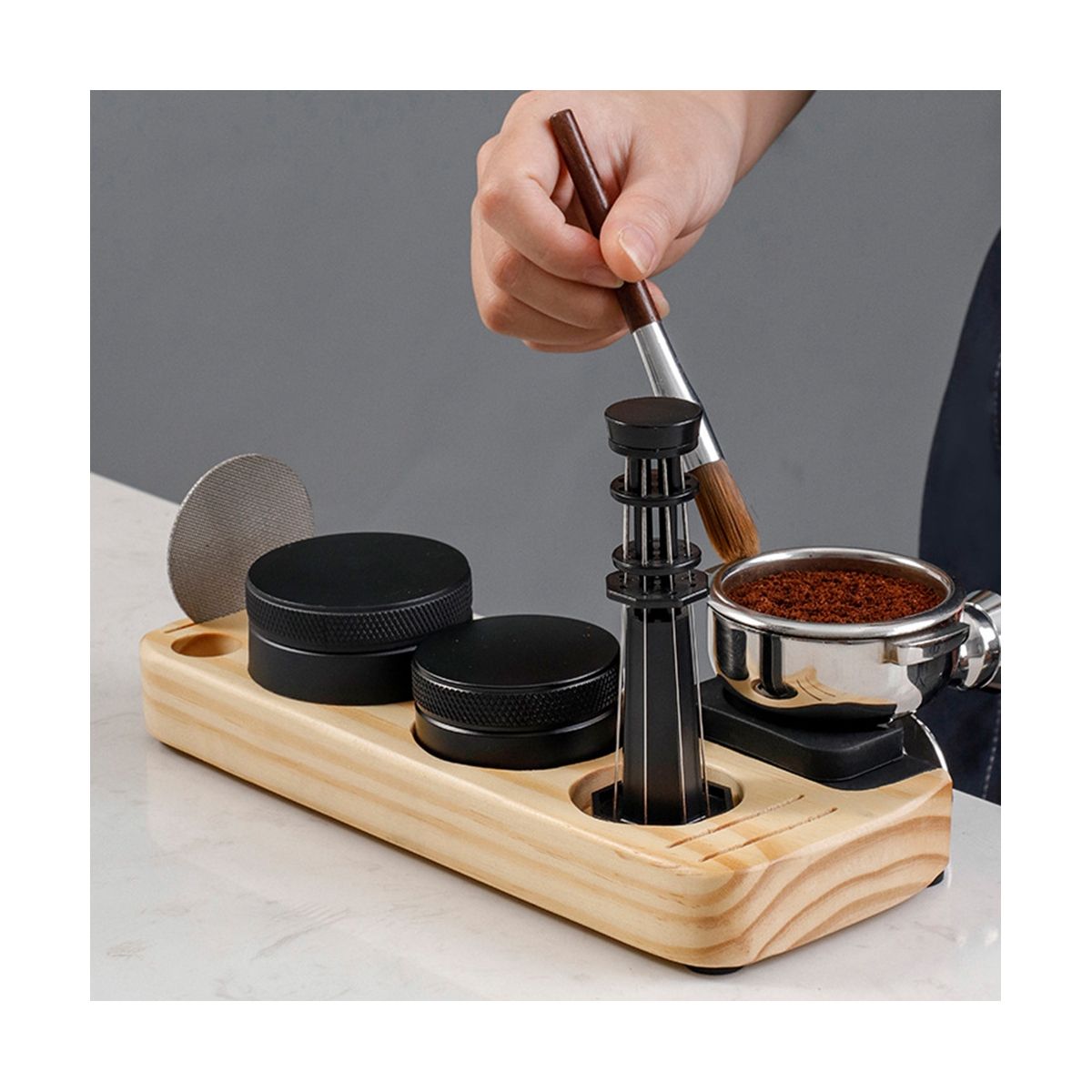Coffee Tamper Holder Station Tamper Station Coffee Portafilter Holder Portable Espresso Tamp Station for Tamper,A