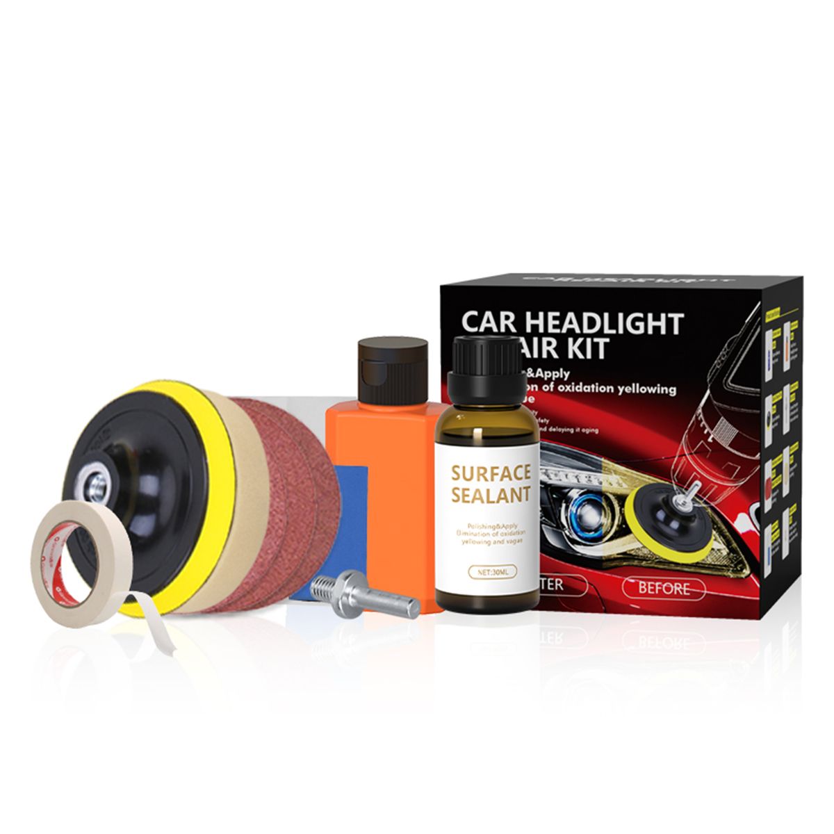 Car Headlight Restoration Kit  Headlamp Lens Restore