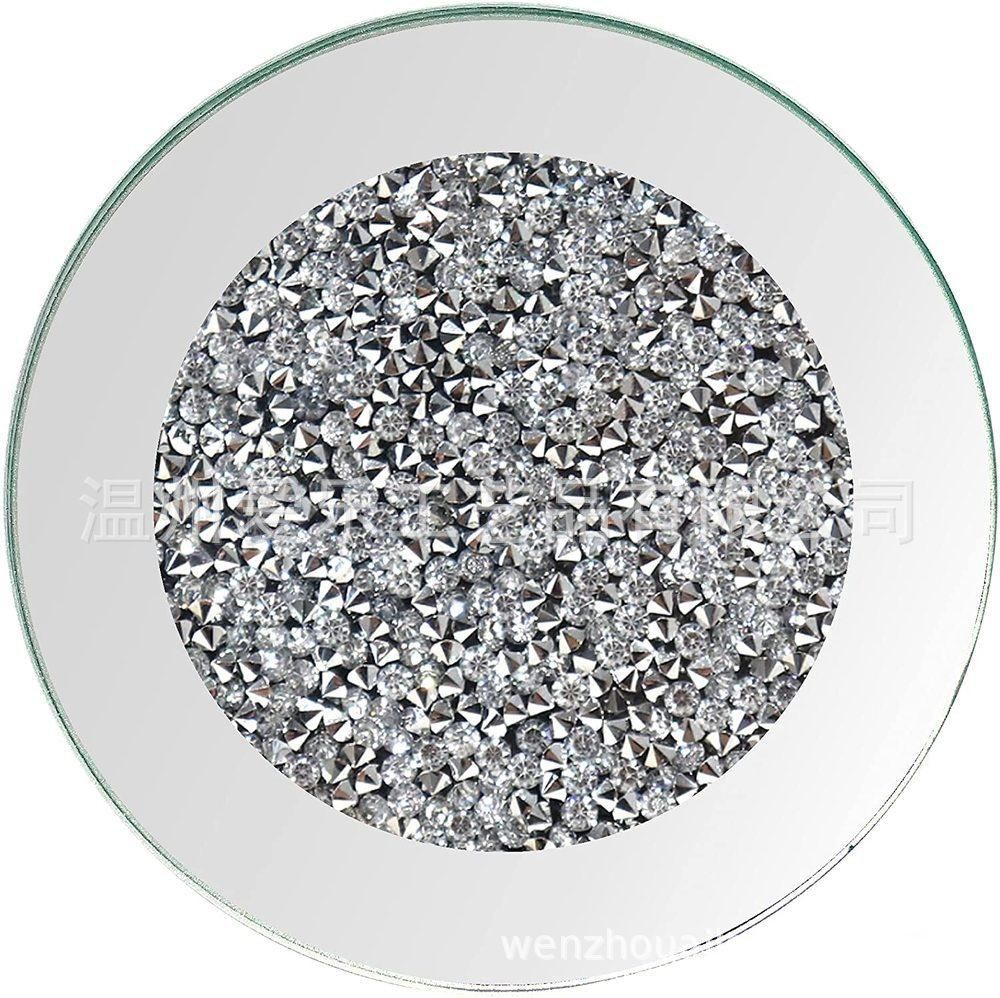 Crystal Glass Coasters Diamond Filled Mirror Tea Coasters Square Coasters Placemats Party Decoration Supplies Silver round