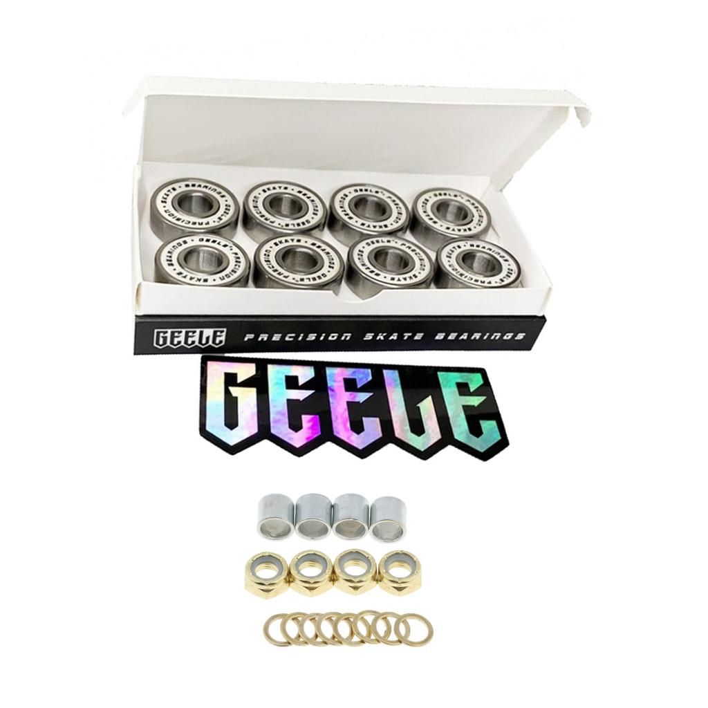 Outdoor Skateboard Bearings W Bearing Spacer Nuts Axle