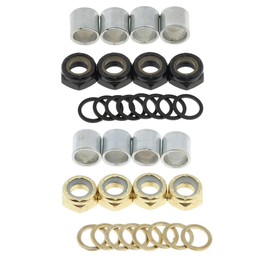 Outdoor Skateboard Bearings W Bearing Spacer Nuts Axle