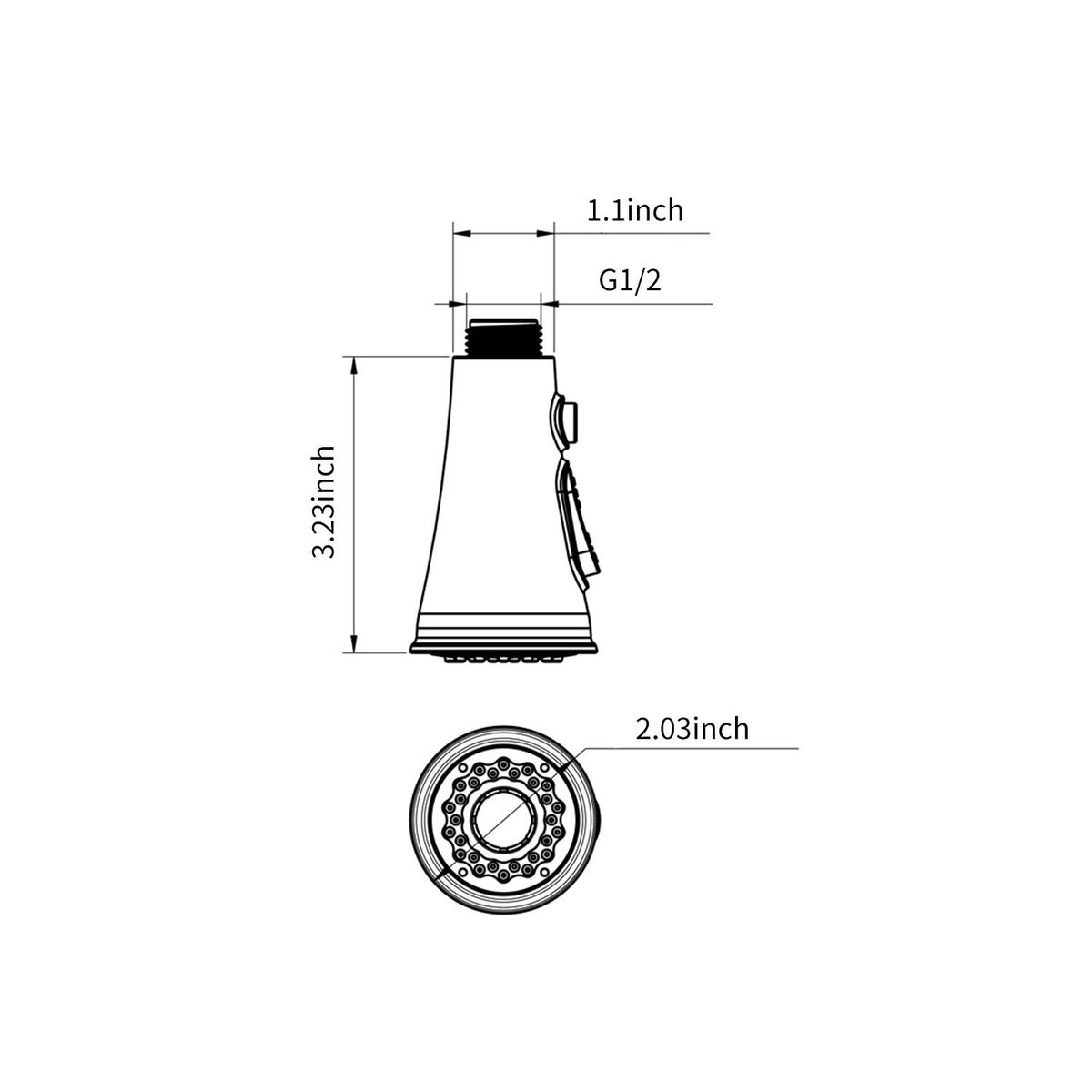 Faucet Spayer Head Sink 3 Functions Spray Head G1/2 Pull Out Spray Head Nozzle for Kitchen Faucet Pull Down Faucet Replacement Spray Head Kitchen Tap Sprayer Spout