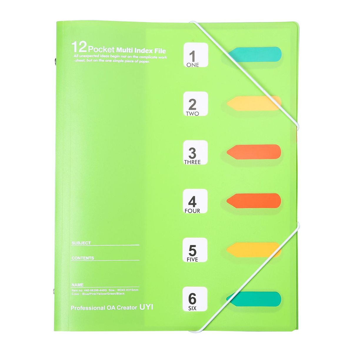 Expanding File Folder 12 Pocket Plastic Envelope File