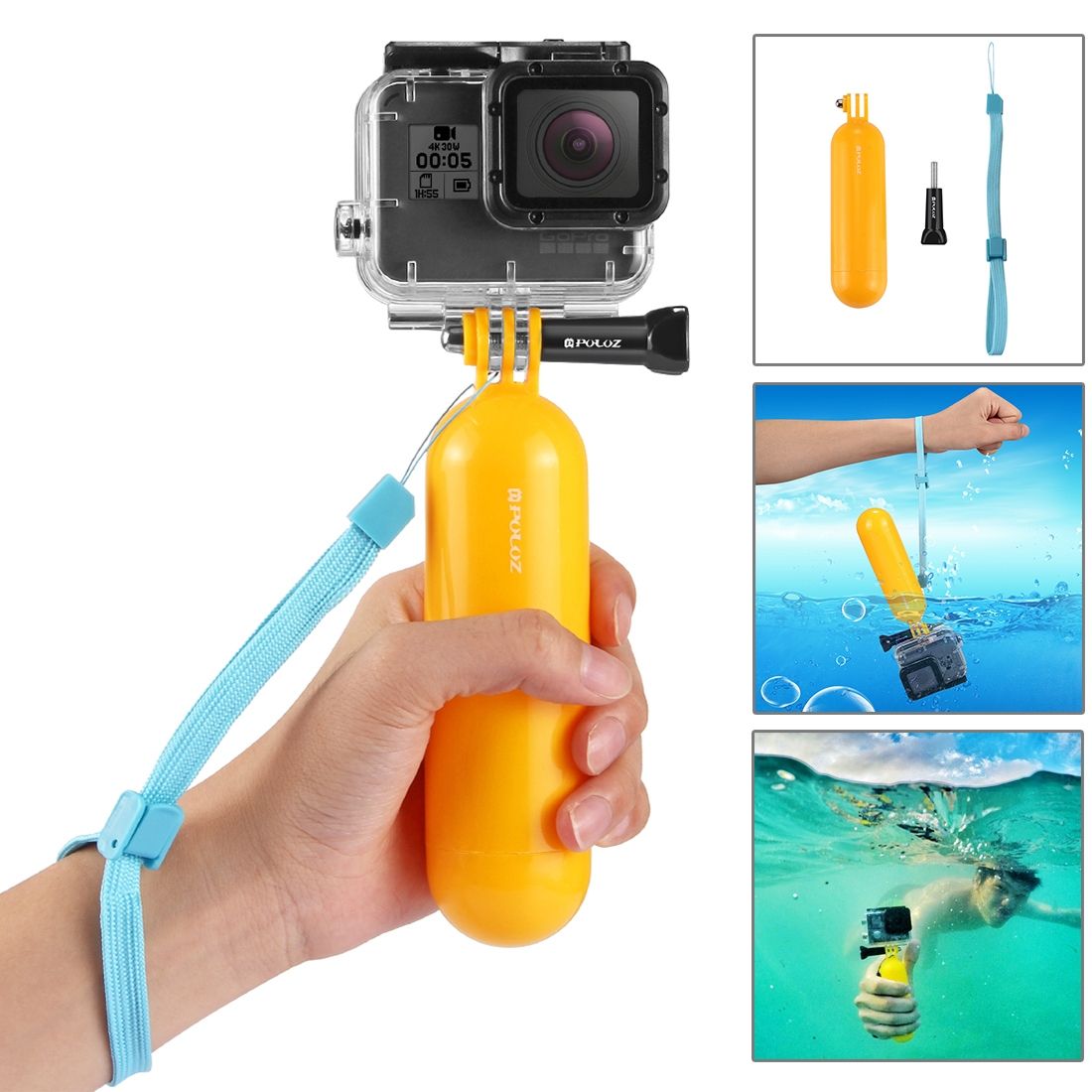 PULUZ 14 In 1 Surfing Accessories Combo Kits (Bobber Hand Grip + Floaty Sponge + Quick Release Buckle + Surf Board Mount + Floating Wrist Strap + Safety Tethers Strap + Storage Bag )