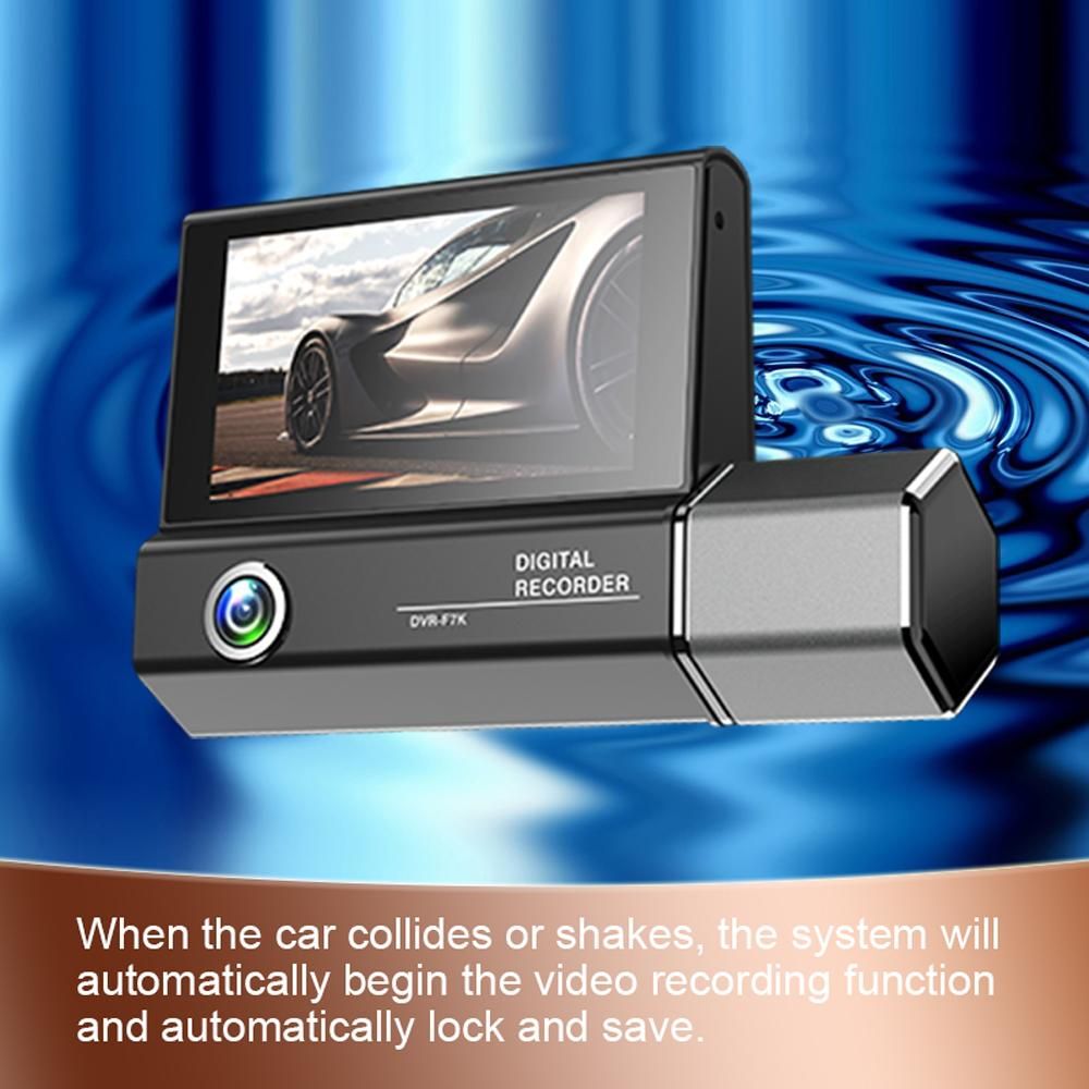 3 Cameras Dash Cam 4in Clear Car Rearview Mirror Car Video Recording Camcorder Car Camera Recorder Auto Safety Driving Recorder