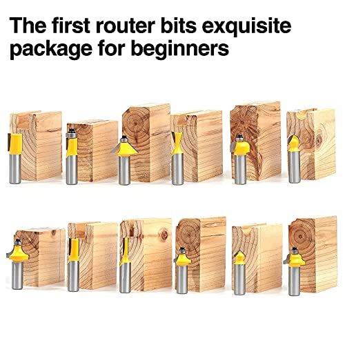 TOOLDO Router Bits 12 Pcs Set 12 Pieces 12 Shank Beginner Ro