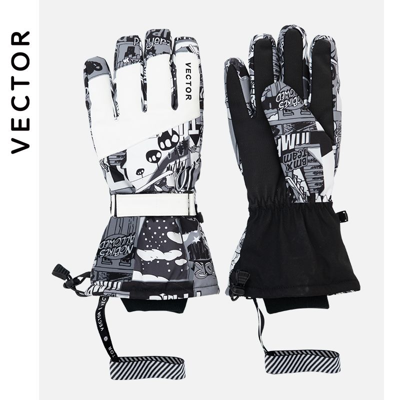 (Color 11)2-in-1 Mittens Ski Gloves Snowboard Men Women Female Snow Winter Sport Warm Waterpro GRE