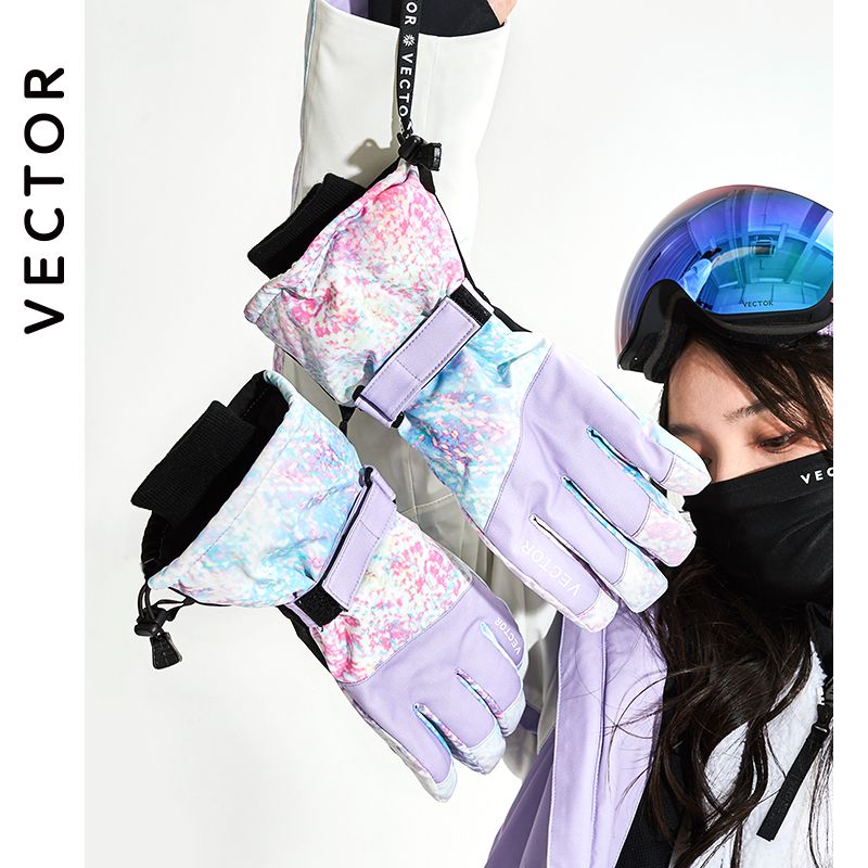 (Color 11)2-in-1 Mittens Ski Gloves Snowboard Men Women Female Snow Winter Sport Warm Waterpro GRE