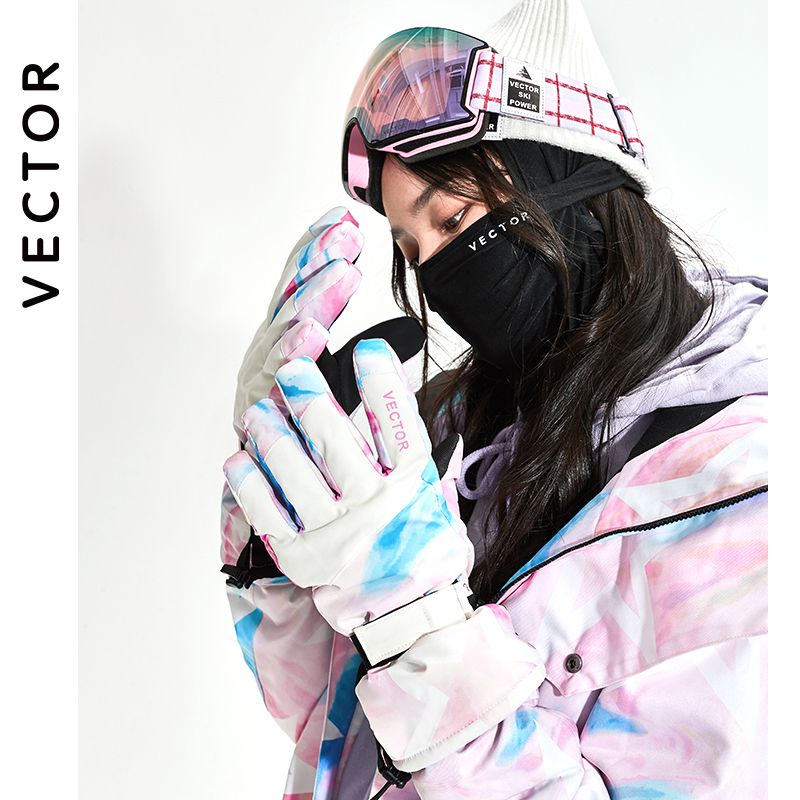 (Color 11)2-in-1 Mittens Ski Gloves Snowboard Men Women Female Snow Winter Sport Warm Waterpro GRE