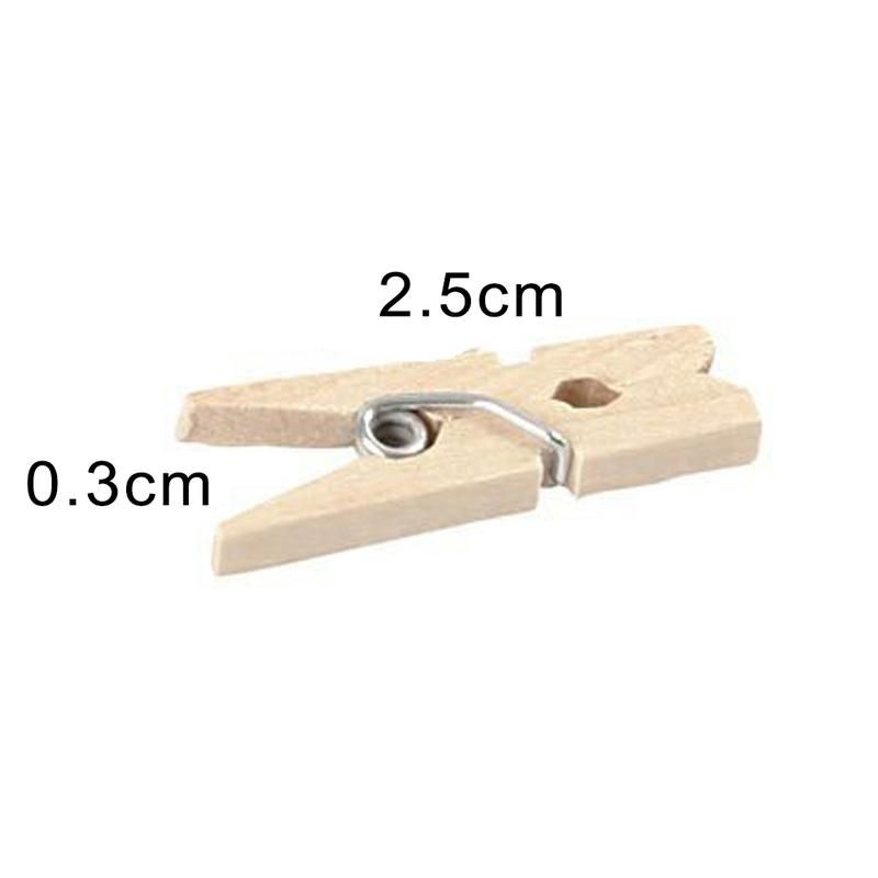 50Pcs Wooden Mini Unpainted Note Photo Clip Peg Clothespin