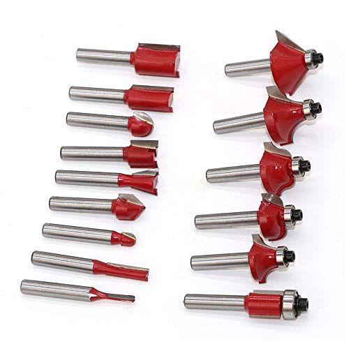ASNOMY Tungsten Carbide Router Bit Set  15 Piece Router Set