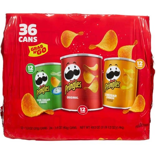 Pringles Grab And Go Potato Crisps Variety Pack -49.2 Ounce -36Pieces