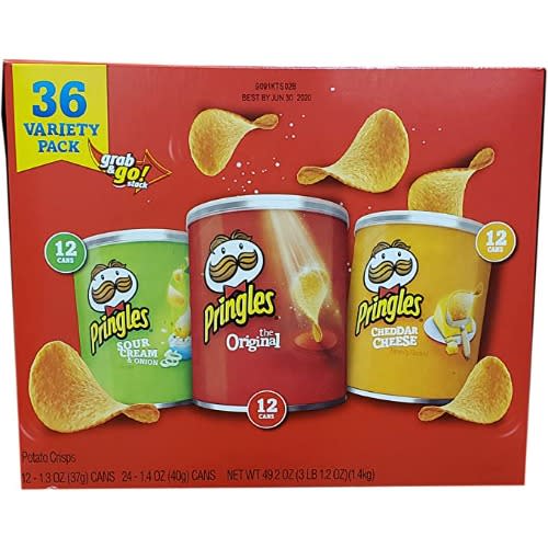 Pringles Grab And Go Potato Crisps Variety Pack -49.2 Ounce -36Pieces