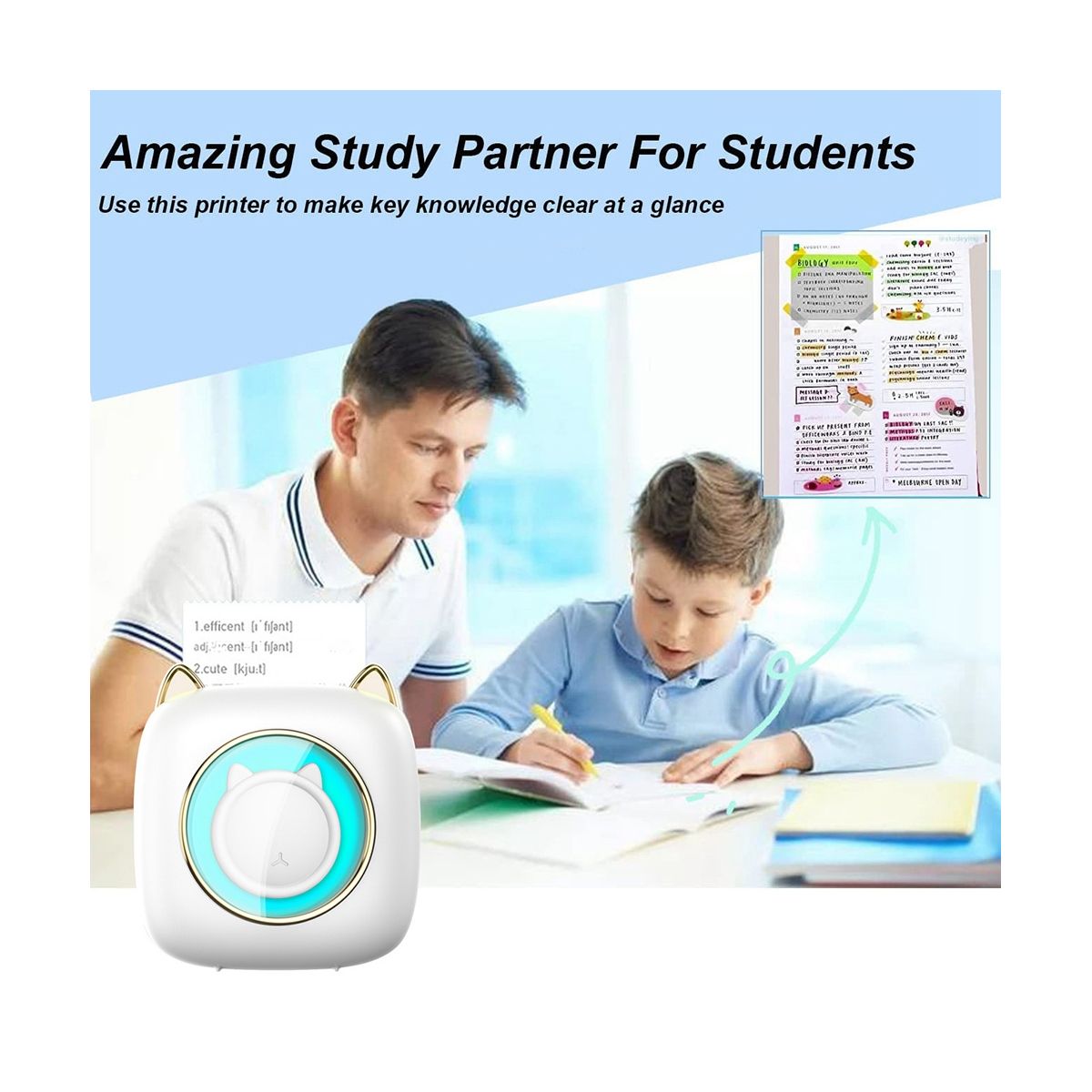 Mini Thermal Label Printer Smart Portable Photo Printer