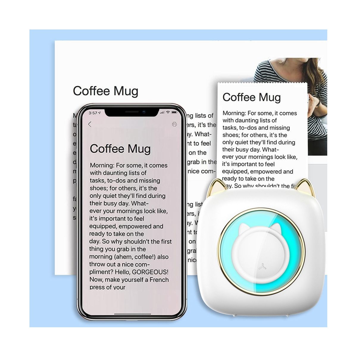 Mini Thermal Label Printer Smart Portable Photo Printer
