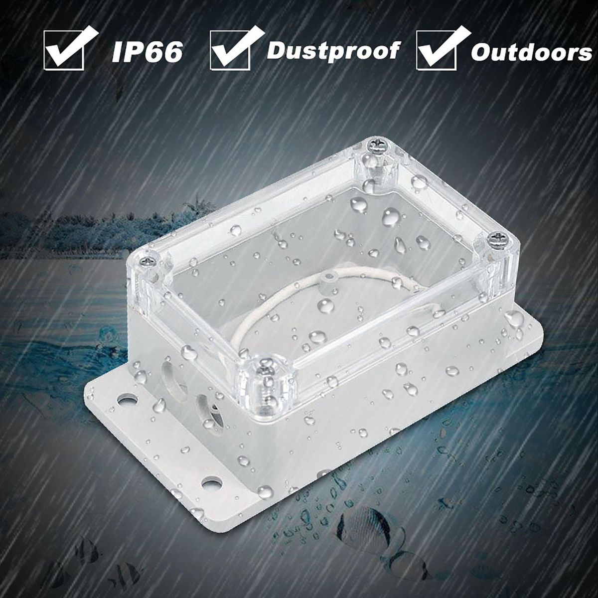 IP66 Waterproof Junction Box Plastic Cable Wire Connector Gland Case Water-resistant Shell Support Sonoff Basic/RF/Dual/Pow for Xmas Tree Lights and Other Application Scenarios