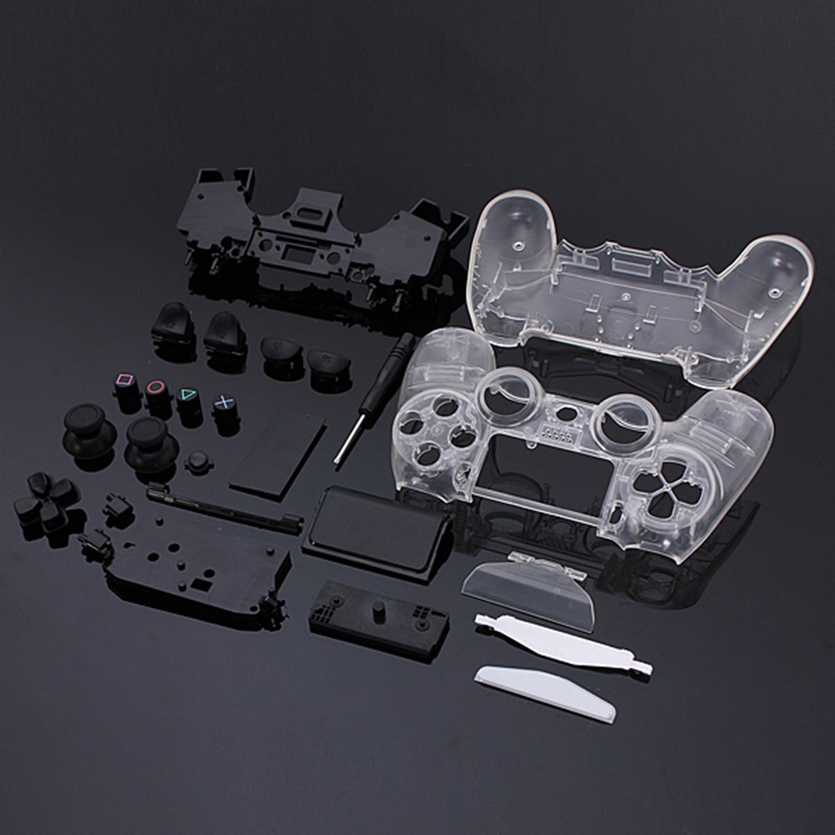 DIY Transparent Shell Kit Housing Case Assembly Crystal